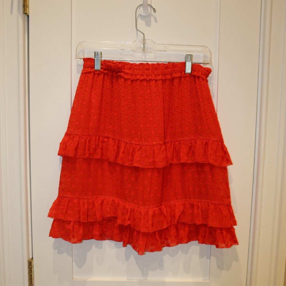 NWOT Tory Burch Vibrant Silk Skirt with Ruffle Detail